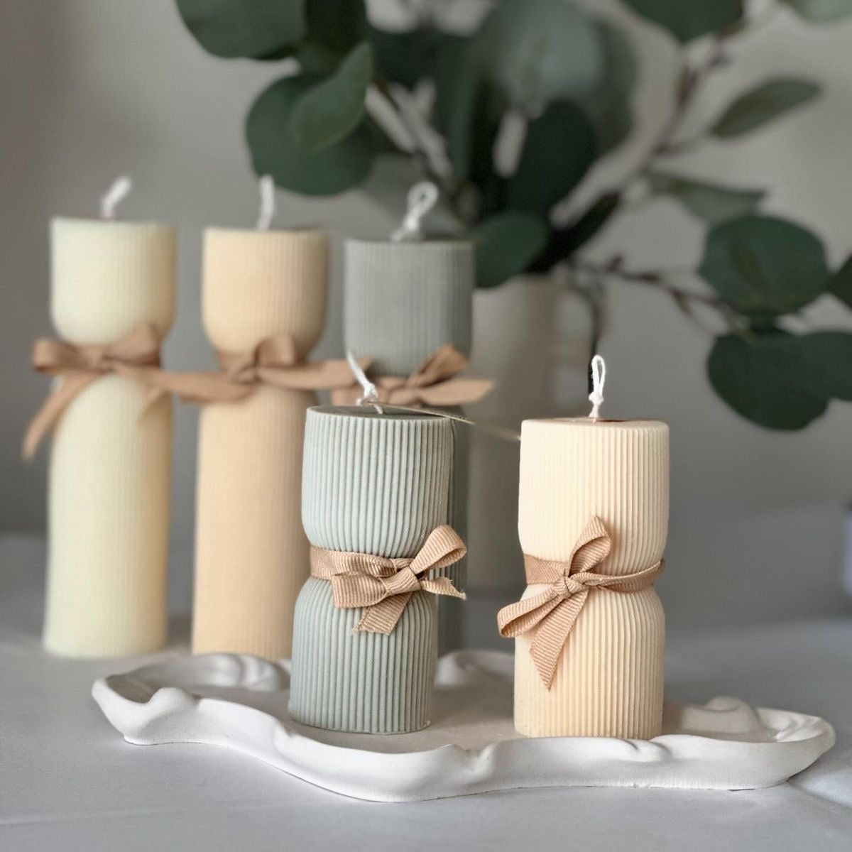 Aurelia Column | Sculptural Candle by Prestigious Posies