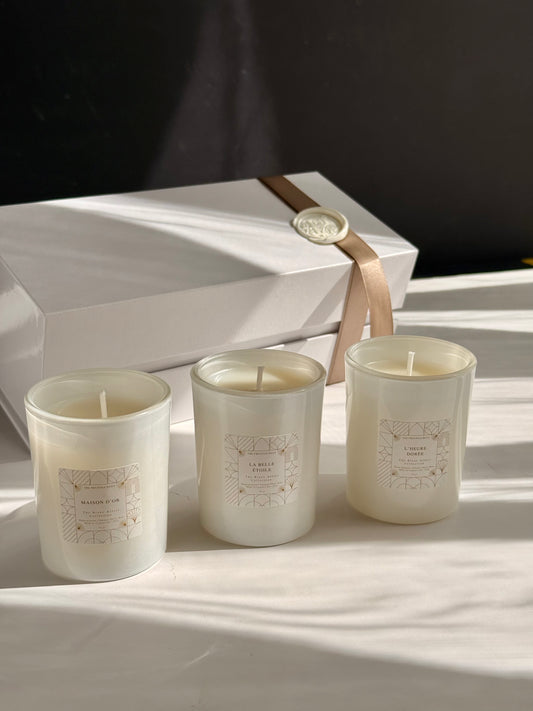 The Blanc Affair | Luxury White Candle Trio by Prestigious Posies